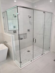 Luxury glass shower with clean design for home renovation projects.