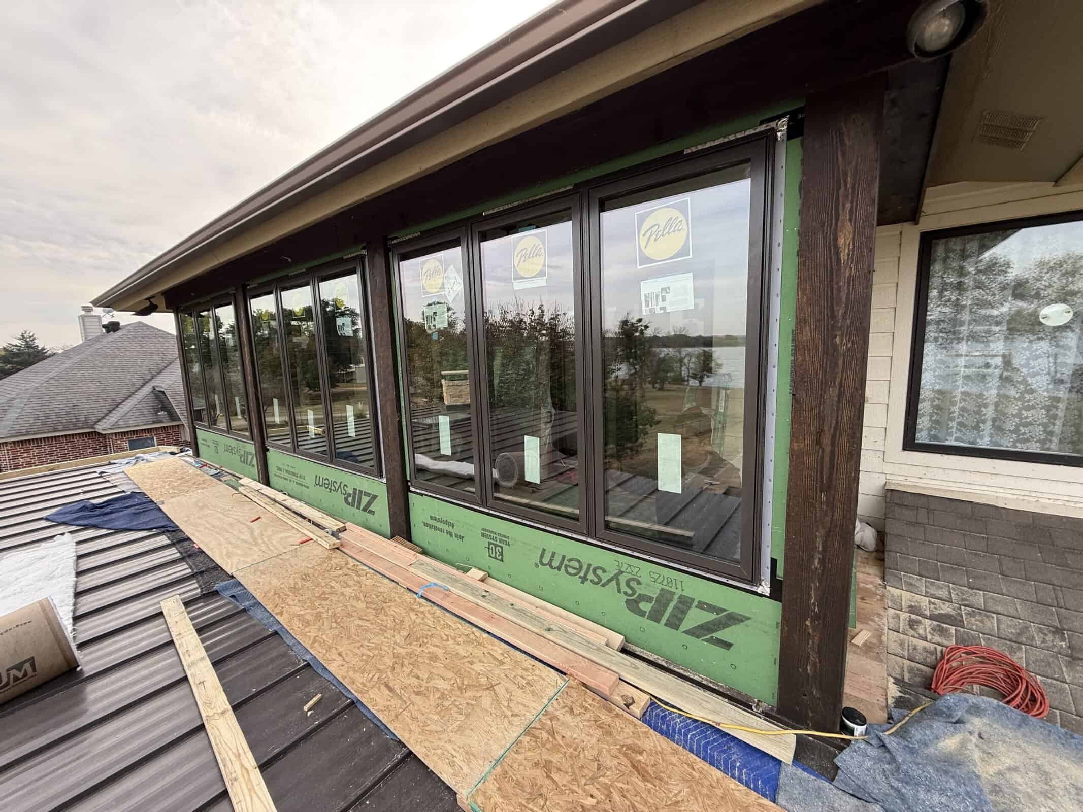 Energy-efficient window installation during home remodeling project.