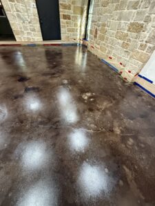 Beautiful polished concrete flooring with a glossy finish, perfect for modern home renovation projects.