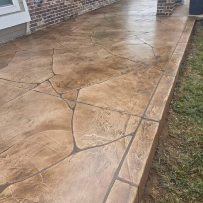 Durable, decorative stamped concrete enhances outdoor living spaces for homes and patios.